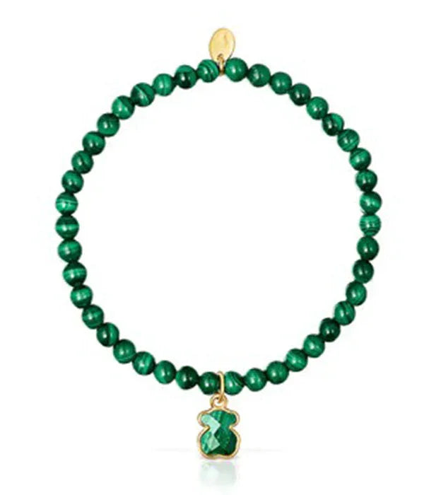 צמיד חרוזים ירוקים עם תליון זהב קטן, תכשיט אופנתי מבית CHOZEN