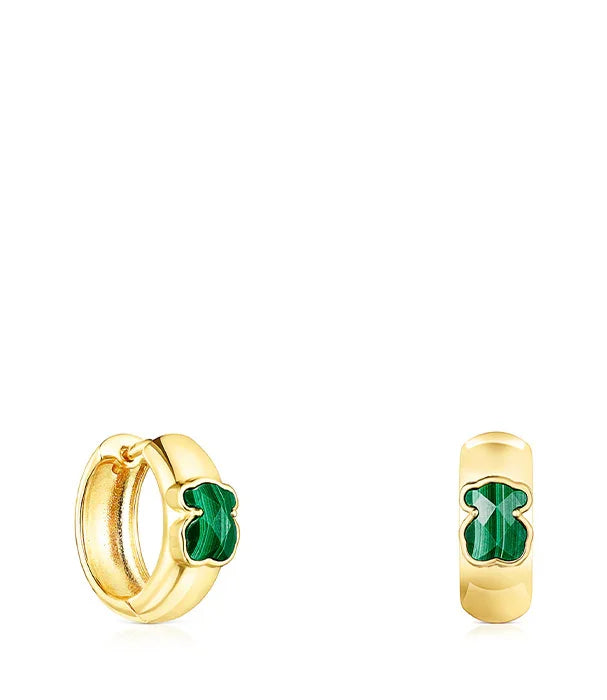 עגילי חישוק זהב עם תליון ירוק מעוצב מבית CHOZEN, תכשיטים אופנתיים יוקרתיים