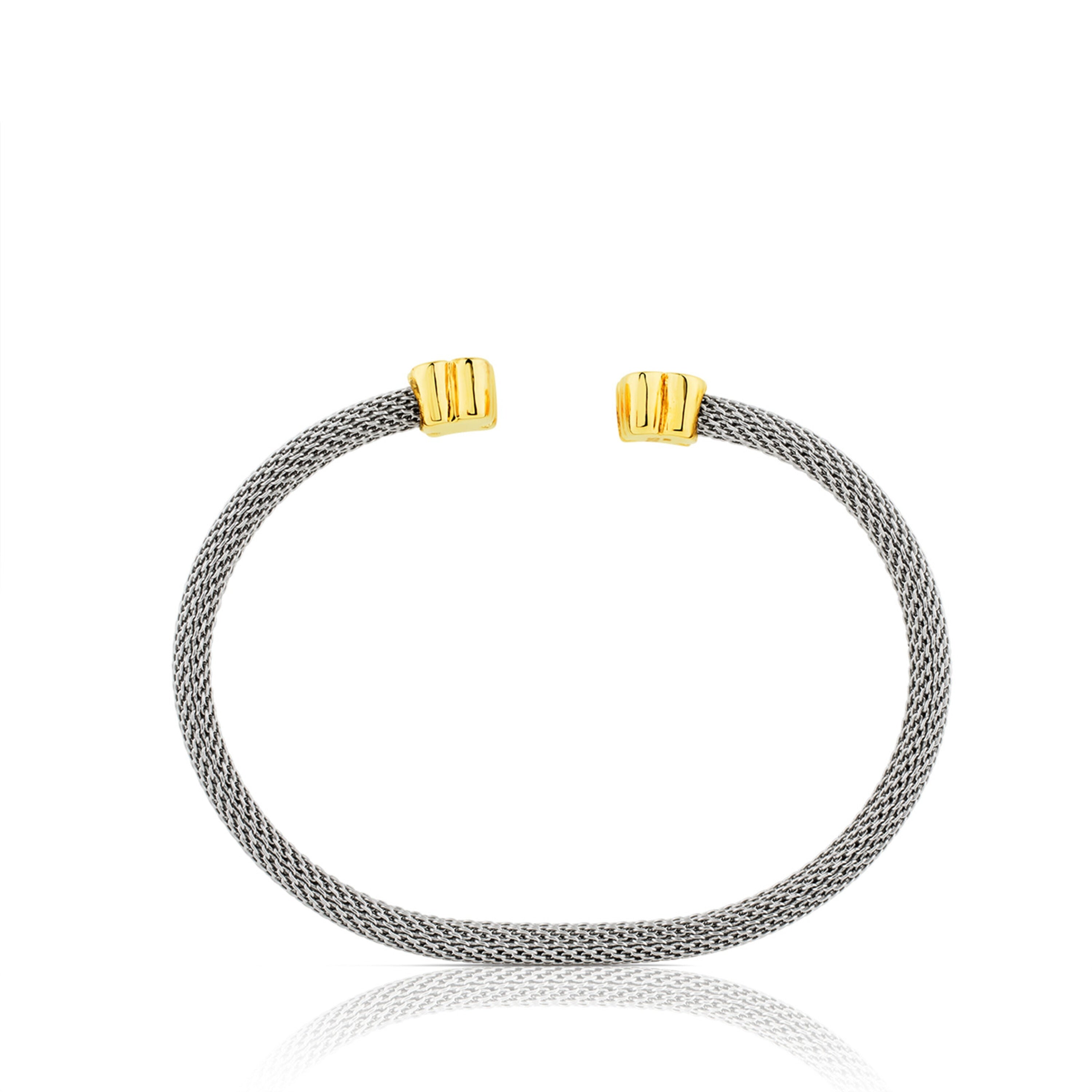 טואוס צמיד קשיח Mesh ממתכת עם מוטיב הדובי בזהב 18 קראט