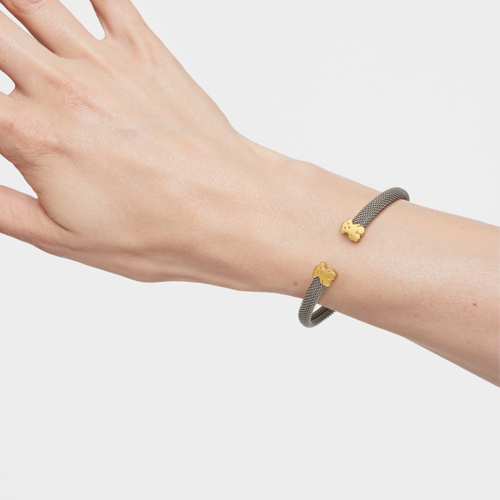 טואוס צמיד קשיח Mesh ממתכת עם מוטיב הדובי בזהב 18 קראט