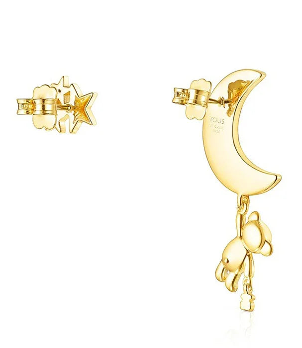 עגילי זהב בצורת ירח, דובון וכוכב מבית TOUS, תכשיטי יוקרה באתר CHOZEN