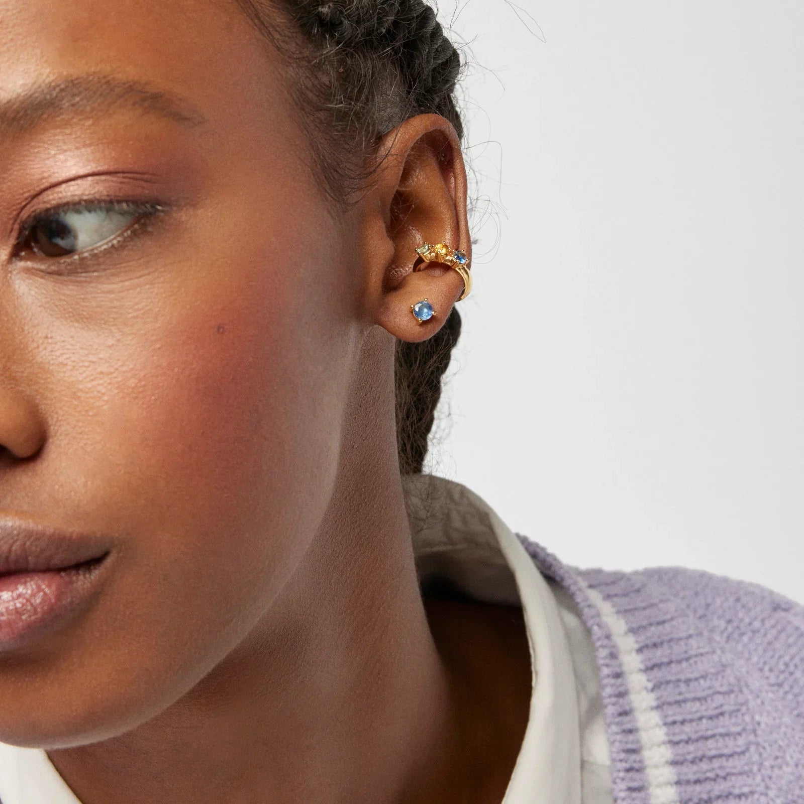 עגיל זהב עם אבן כחולה על אישה, תכשיטי אופנה יוקרתיים CHOZEN