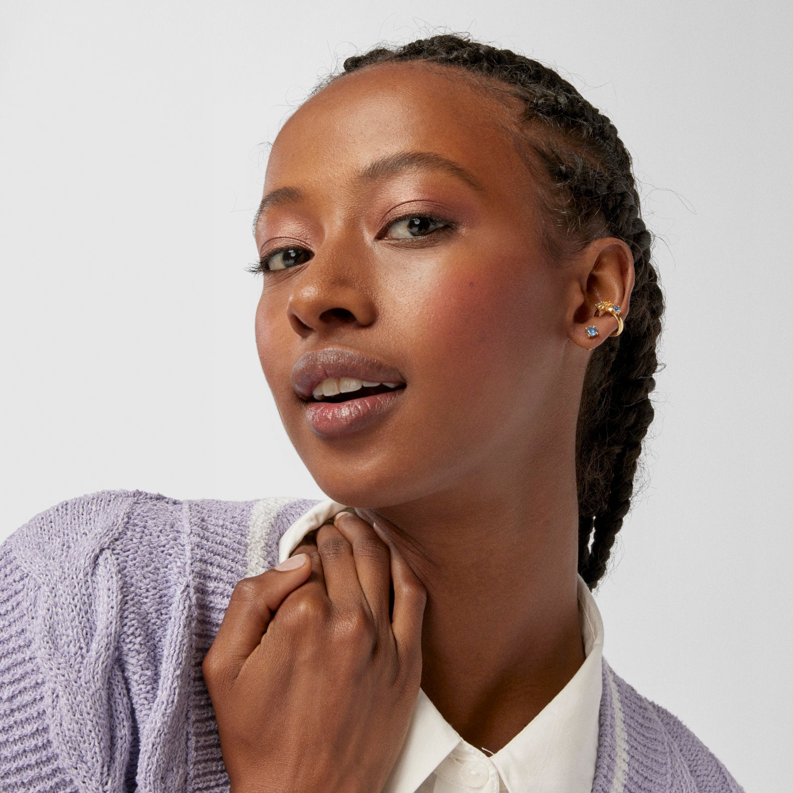 טואוס הליקס בשביץ אבני חן Glaring מכסף ועליו זהב 18 קראט