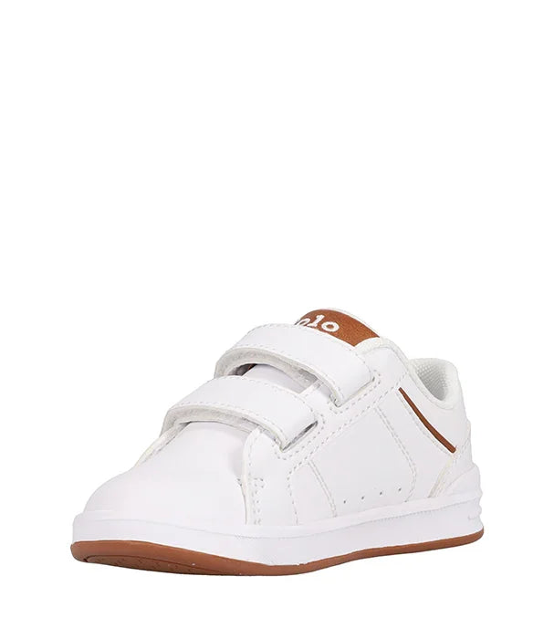 נעל סניקרס ילדים לבנה עם שני סקוטשים וסוליה חומה, אופנת ילדים CHOZEN