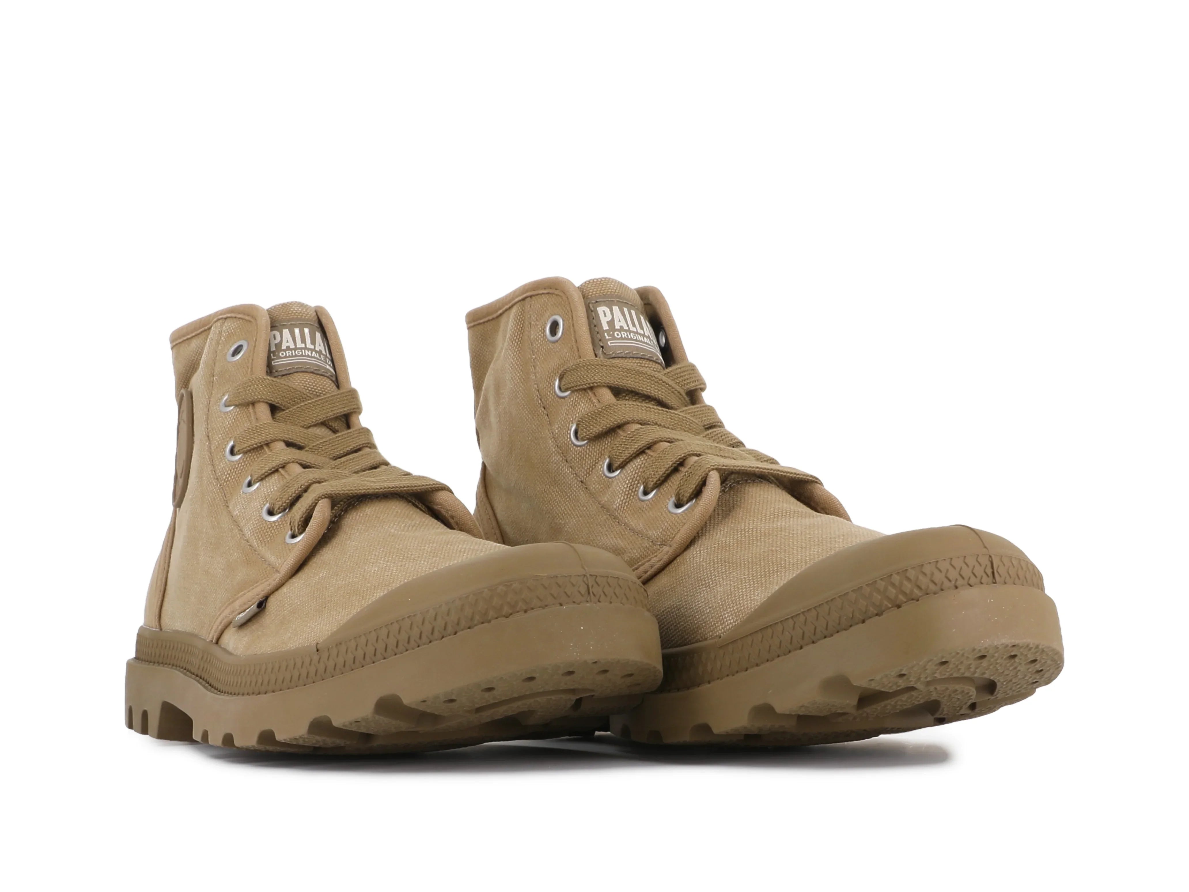 נעלי פלטפורמה קנבס בז׳ של PALLADIUM, אופנה לגברים, מותגי CHOZEN קבוצת אלפא