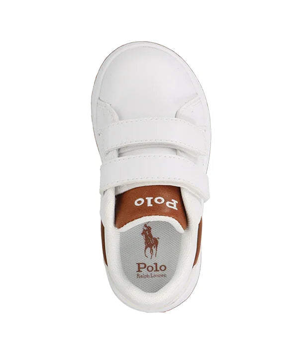 נעל ספורט לבנה לילדים Polo Ralph Lauren עם סקוץ', מותג אופנה ב-CHOZEN