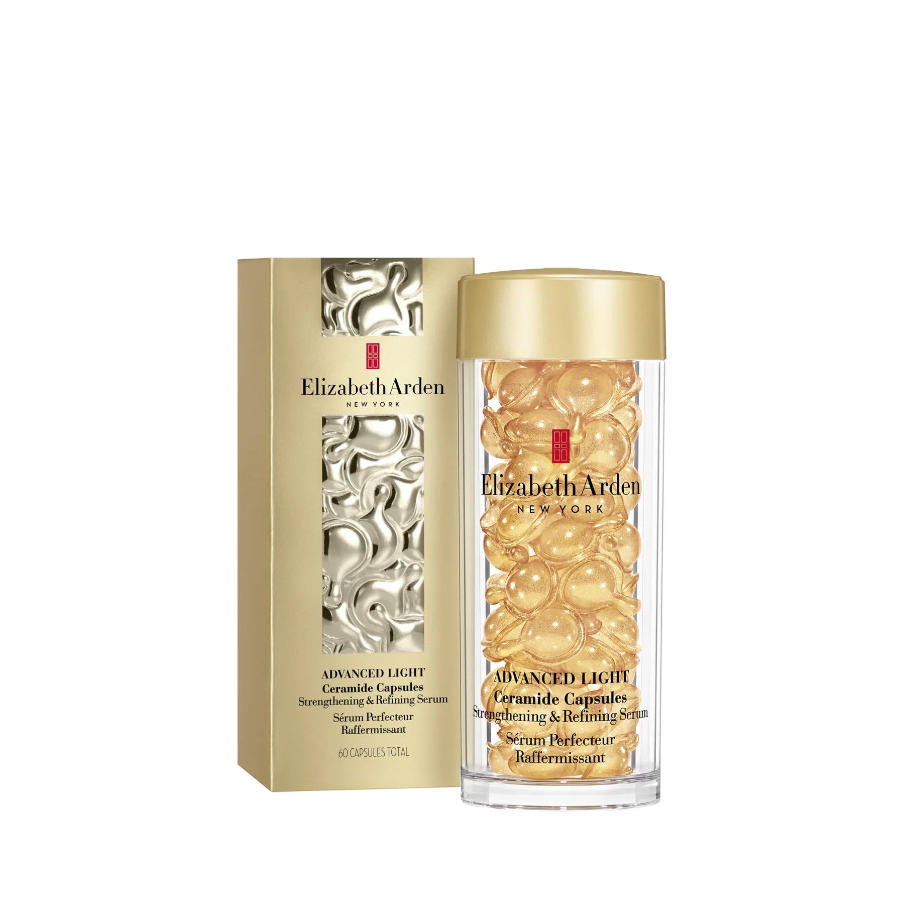 קפסולות סרמיד מתקדם של Elizabeth Arden, אריזה מוזהבת, מוצר טיפוח מבית CHOZEN