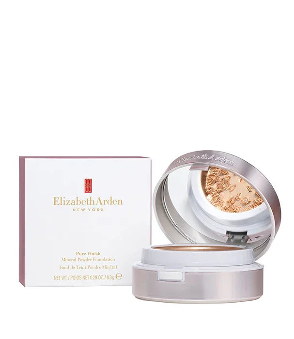 מייקאפ פודרה מינרלית אליזבת ארדן Pure Finish, אריזה לצד קופסה, מבית CHOZEN