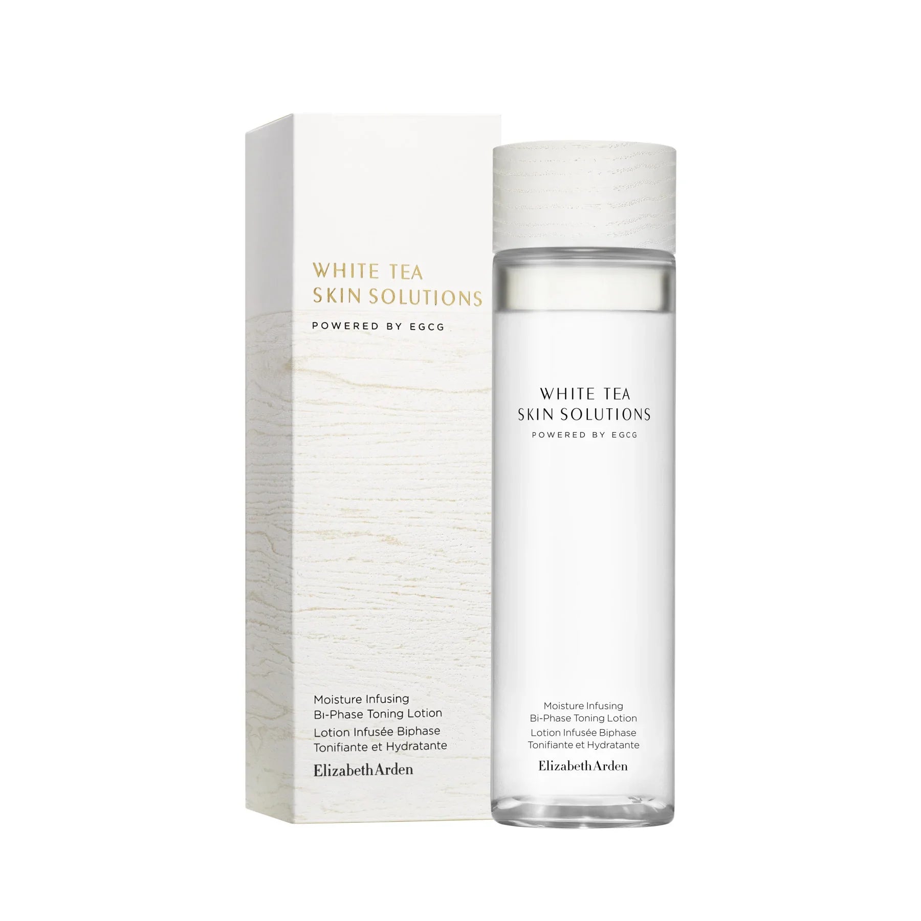 לושן לחות דו-פאזי Elizabeth Arden White Tea Skin Solutions, מוצג עם אריזה, מותג יוקרה CHOZEN