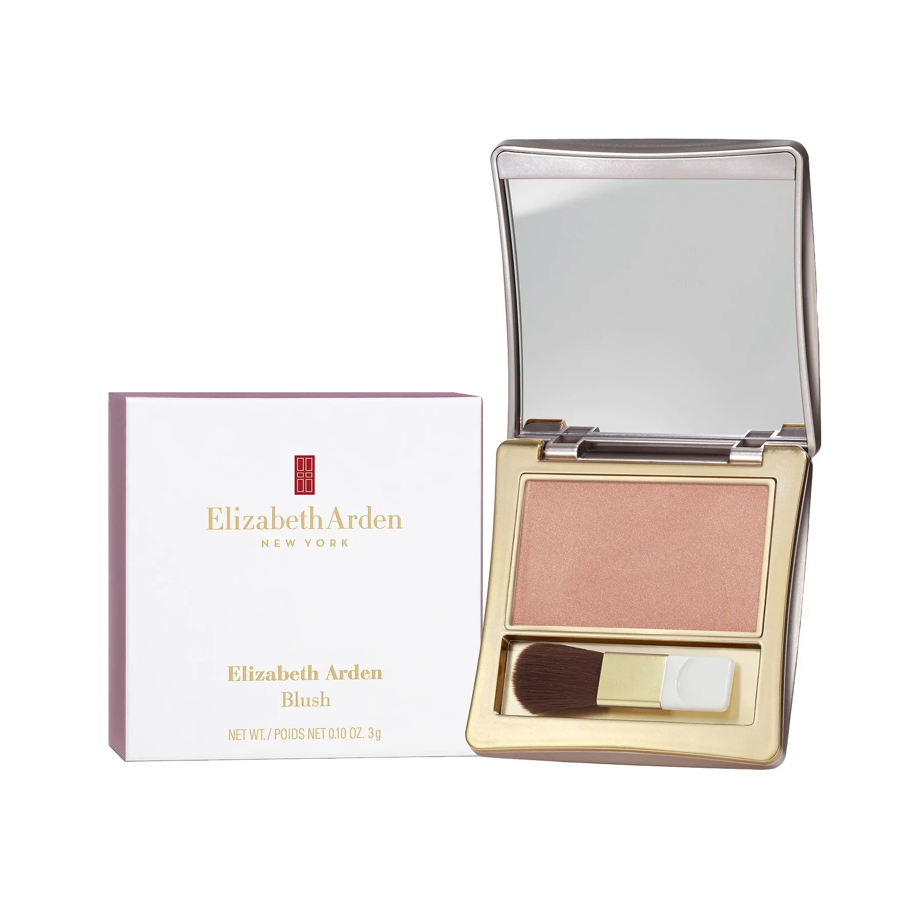 סומק Elizabeth Arden עם מברשת וקופסה, מוצר איפור יוקרתי מבית CHOZEN