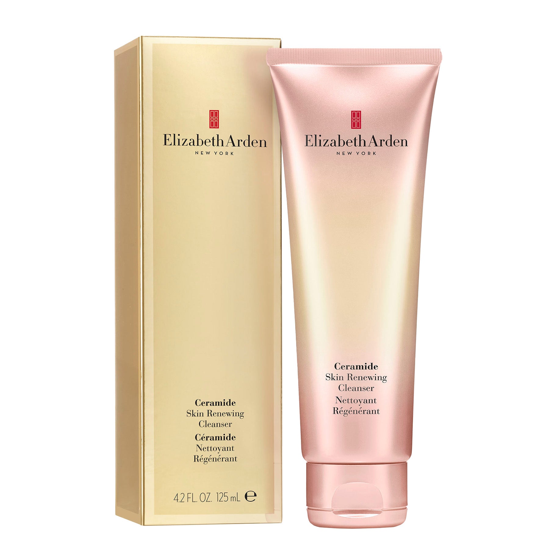 תמונה של קרם ניקוי Ceramide Skin Renewing Cleanser של Elizabeth Arden באריזה יוקרתית