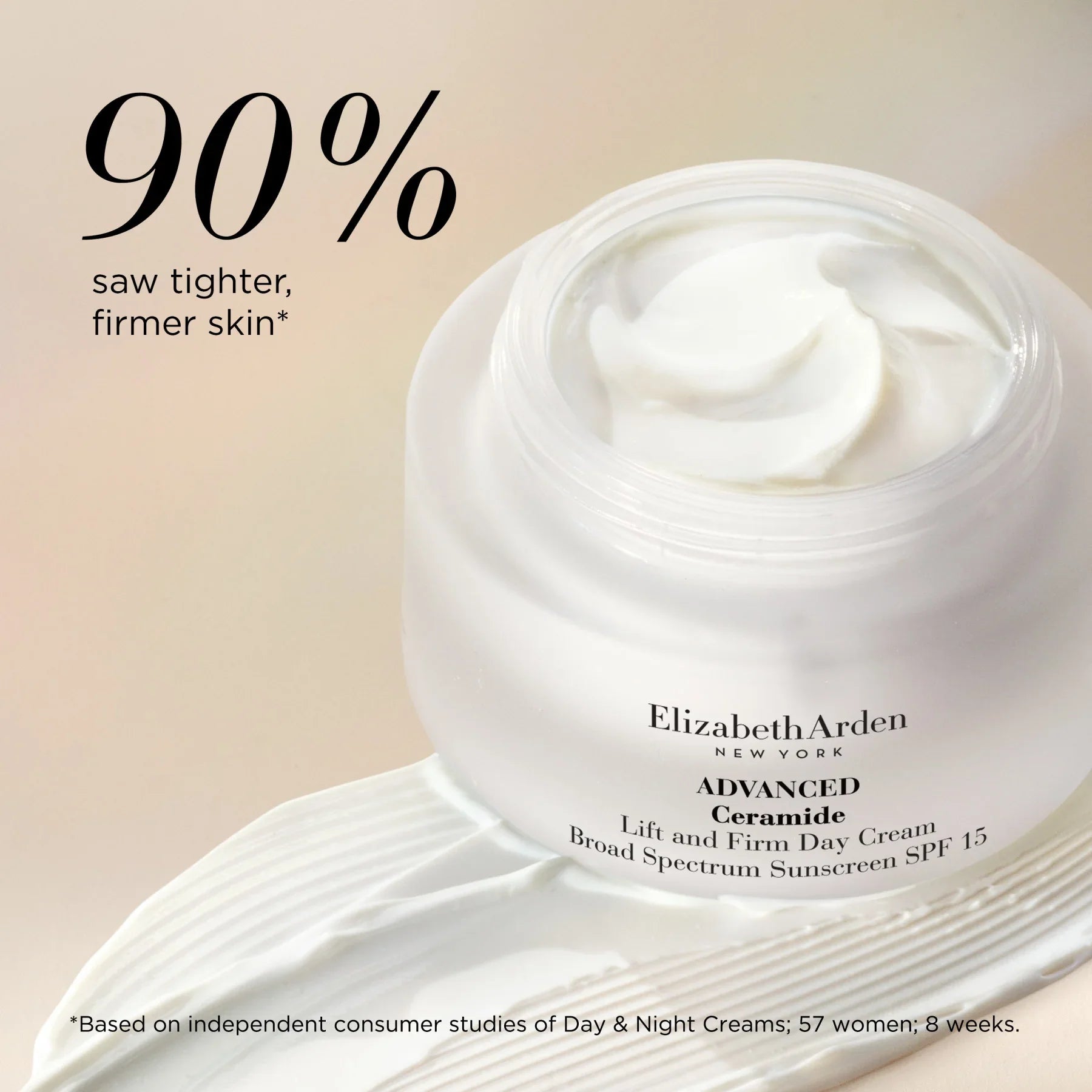 קרם יום Elizabeth Arden על רקע בהיר, קוסמטיקה מותגים מובילים CHOZEN
