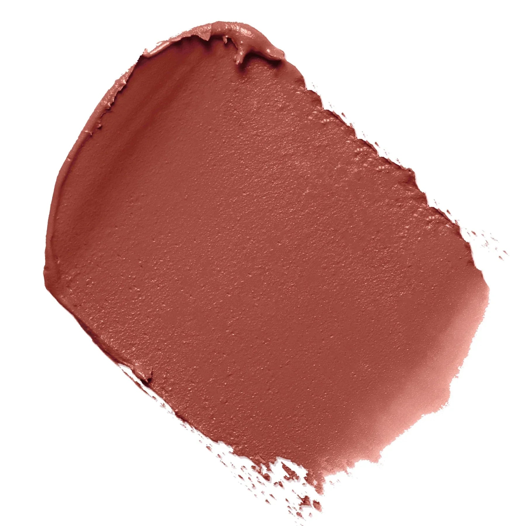 מריחה של ליפסטיק בגוון ורוד-חום על רקע לבן, מוצר יופי של CHOZEN