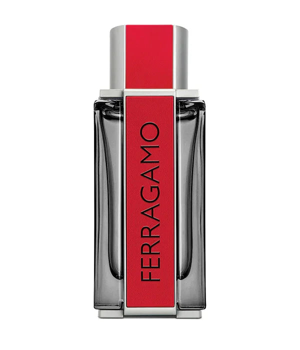 בקבוק בושם FERRAGAMO בעיצוב מודרני אדום ושחור מבית CHOZEN ביבוא קבוצת אלפא