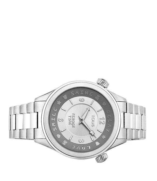 שעון יד כסף יוקרתי לנשים TOUS, רצועת מתכת, עיצוב מודרני, נמכר באתר CHOZEN