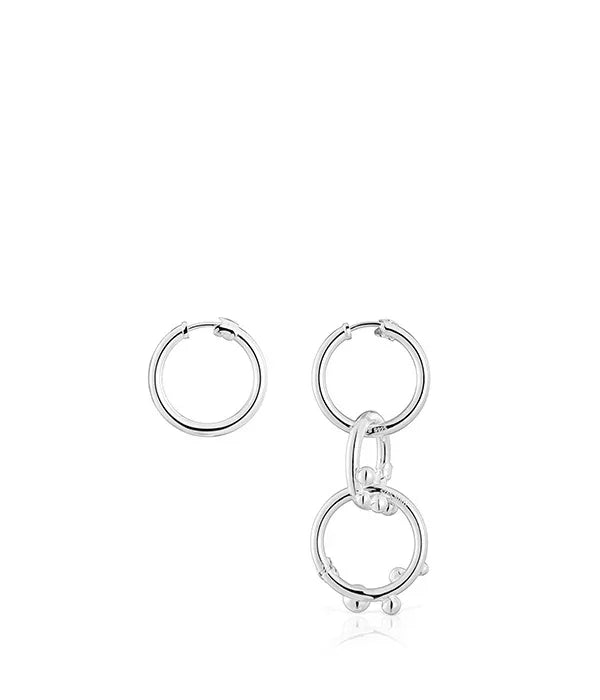 עגילי כסף עגולים בעיצוב ייחודי של CHOZEN, תכשיטי אופנה יוקרתיים מהיבואן הרשמי קבוצת אלפא