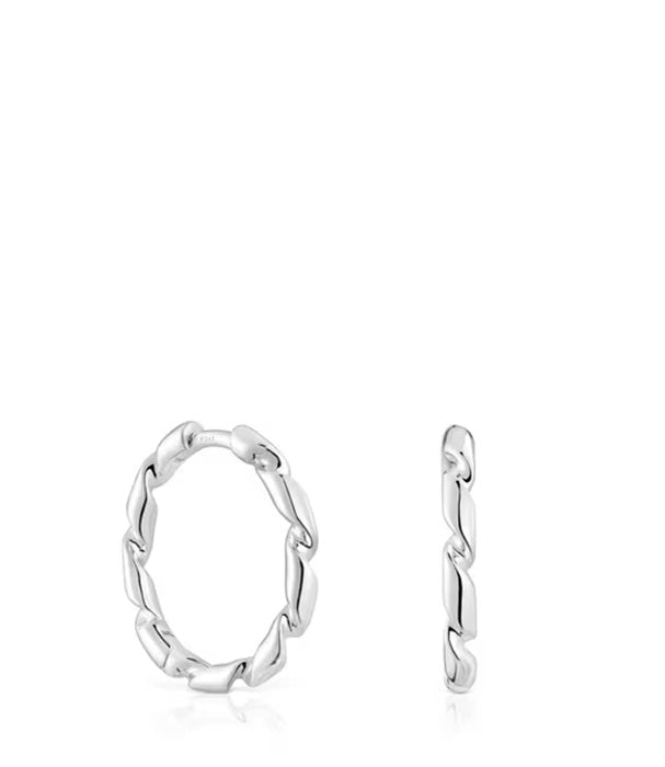 טואוס עגילי חישוק Twisted מכסף