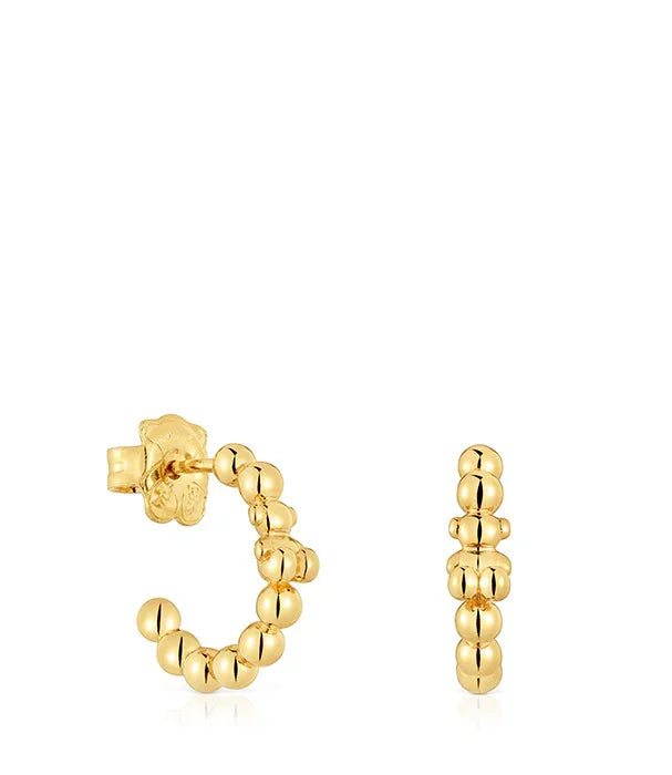 עגילי חישוק מזהב כדורי לנשים, עיצוב מודרני מבית CHOZEN, תכשיטים יוקרתיים לאישה