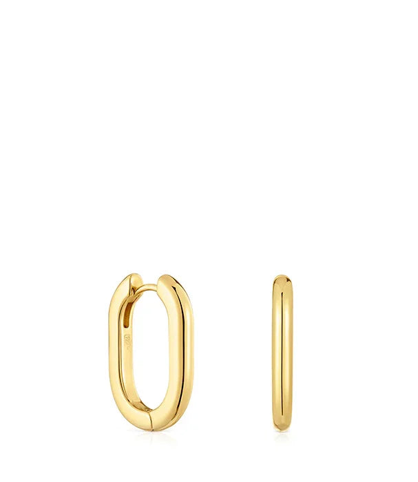 עגילי זהב קלאסיים בעיצוב אליפסי, תכשיטים יוקרתיים מבית CHOZEN