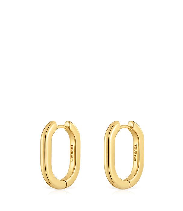 טואוס עגילי חישוק Basics מכסף ועליו זהב 18 קראט