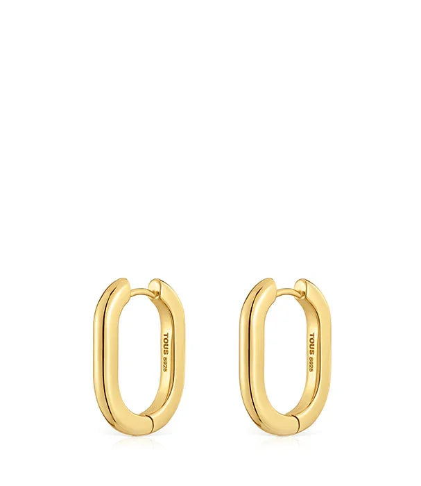 עגילי חישוק זהב מלבניים מבית TOUS, תכשיטי יוקרה לנשים CHOZEN