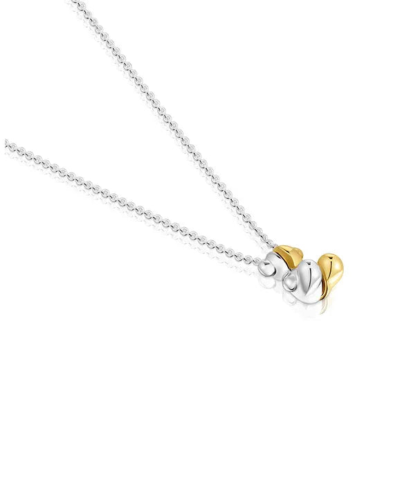 שרשרת כסף וזהב מעוצבת עם תליון כפול, תכשיט יוקרתי CHOZEN מבית קבוצת אלפא