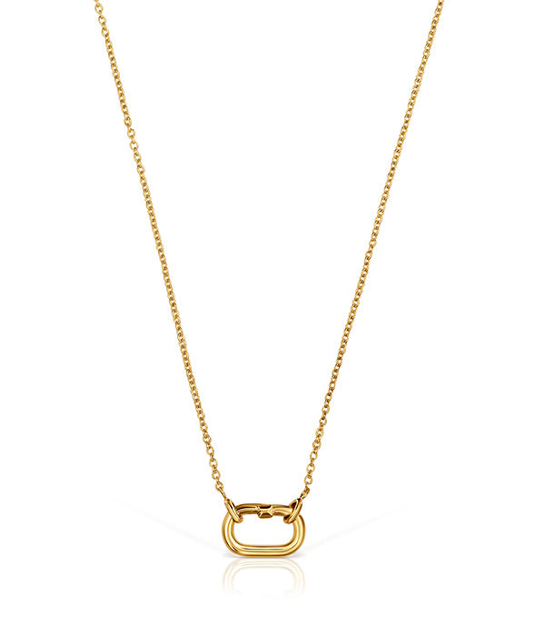 טואוס שרשרת עם מוטיב אובלי Hold Oval מכסף ועליו זהב 18 קראט