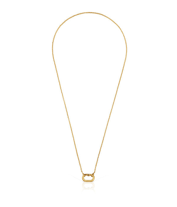 טואוס שרשרת עם מוטיב אובלי Hold Oval מכסף ועליו זהב 18 קראט