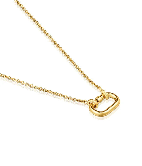 שרשרת זהב מעוצבת לאישה עם תליון מלבני, תכשיטי מותגים לבית CHOZEN