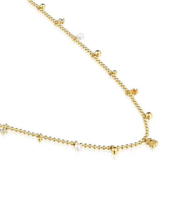 שרשרת זהב עם חרוזים ותליונים קטנים, עיצוב יוקרתי מבית CHOZEN