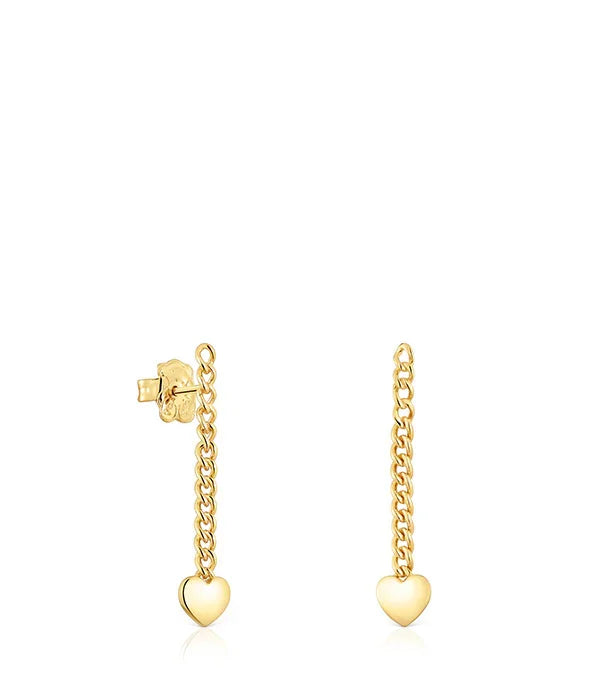 עגילי זהב CHOZEN תלויים עם שרשרת ותליון לב, תכשיטים יוקרתיים מבית קבוצת אלפא