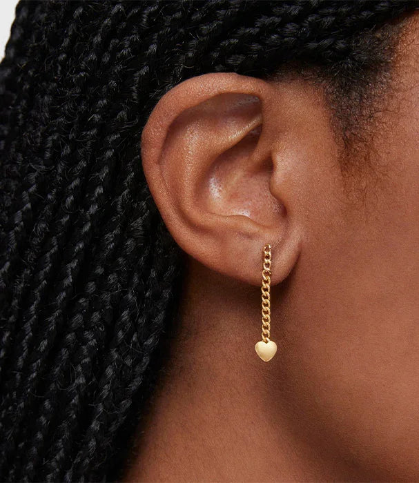 עגיל תליון לב זהב עדין על אוזן, תכשיטים אופנתיים מבית CHOZEN