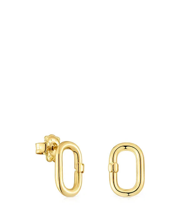 עגילי חישוק זהב יוקרתיים, עיצוב מודרני מבית CHOZEN, צילום על רקע לבן