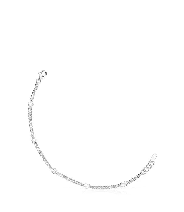 צמיד כסף עדין עם לבבות קטנים, רקע לבן, תכשיטי CHOZEN, קבוצת אלפא