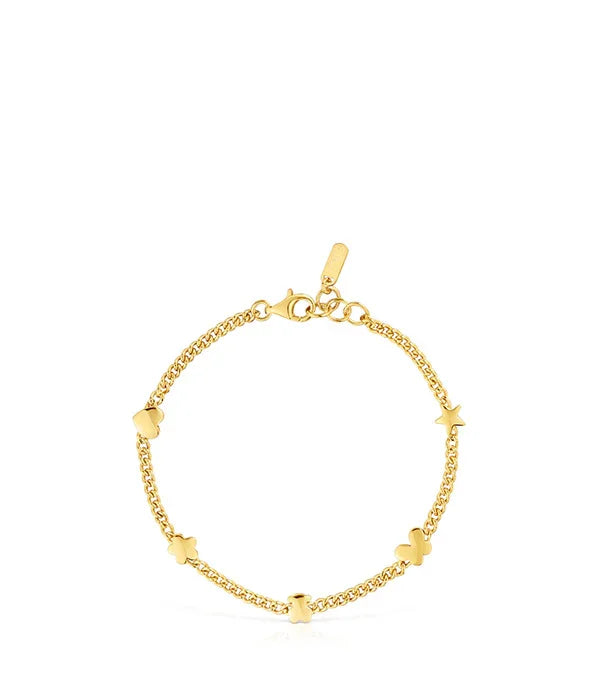 צמיד זהב מעוצב עם תליוני כוכבים ופרחים, תכשיט יוקרתי, CHOZEN