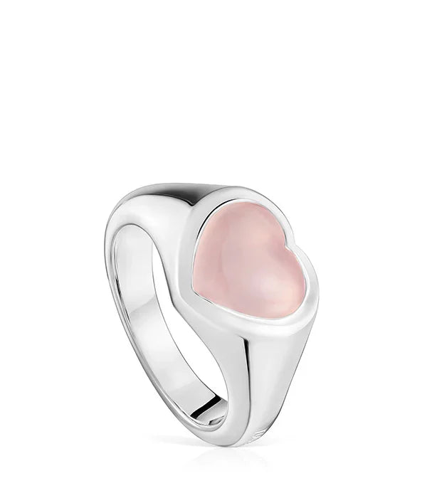 טבעת כסף בעיצוב לב עם אבן ורודה, תכשיט יוקרתי CHOZEN מבית קבוצת אלפא