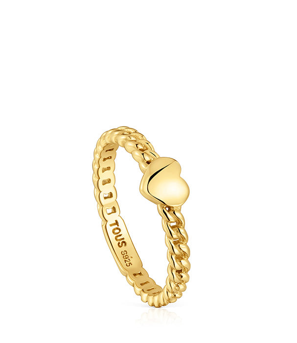 טואוס טבעת חוליות Bold motif מכסף ועליו זהב 18 קראט