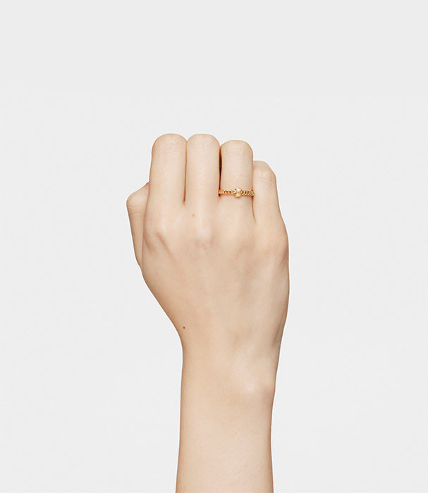 טואוס טבעת עם מוטיב דובי Bold Motif מכסף ועליו זהב 18 קראט