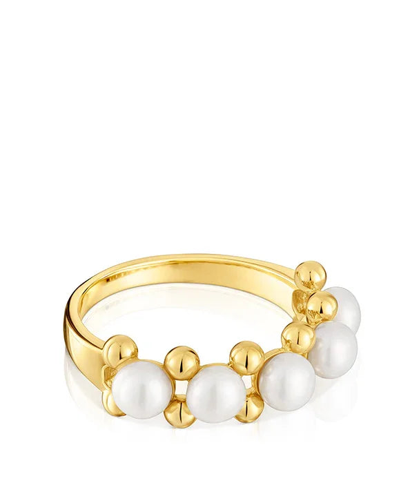 טבעת זהב אופנתית בעיצוב חרוזי פנינה, מבית CHOZEN, תכשיטים יוקרתיים קבוצה אלפא