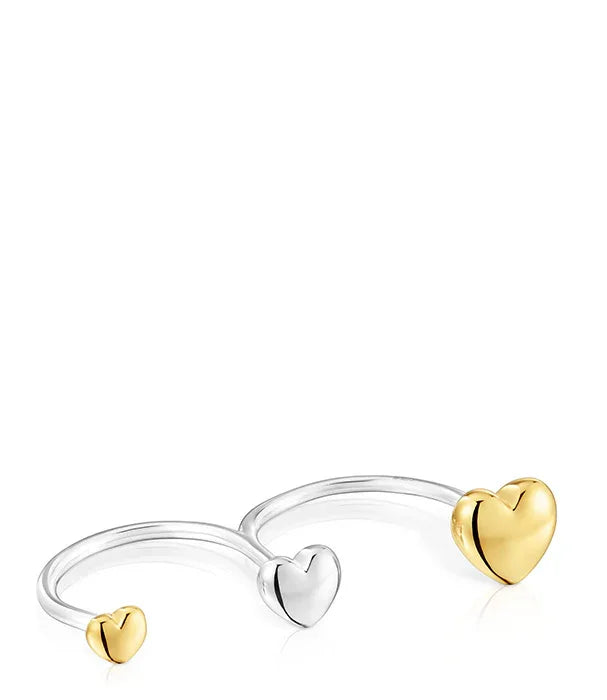 טבעות כסף וזהב מעוצבות בצורת לב, תכשיטי אופנה CHOZEN