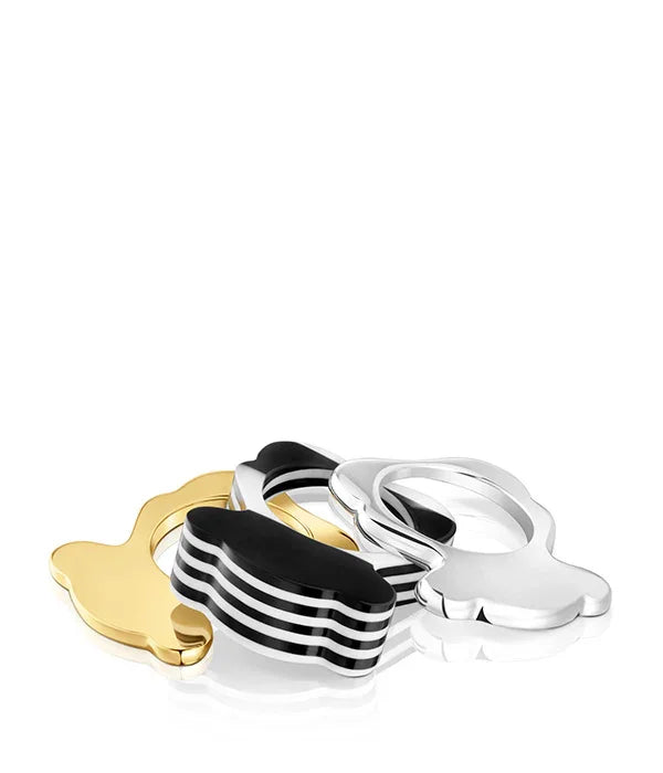 סט חותכנים מעוצבים בצורת דוב, בגימור שחור, כסף וזהב, מבית CHOZEN אלפא