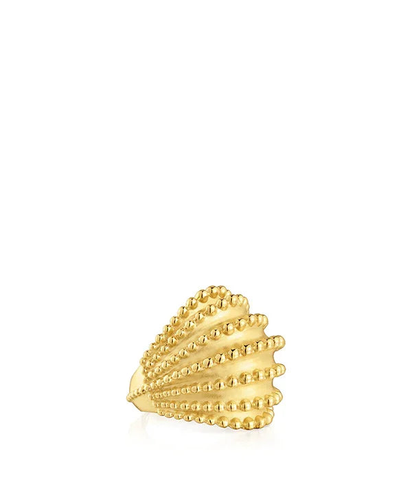 טבעת צדפה מזהב בעיצוב יוקרתי של CHOZEN, תכשיט אופנתי לאישה