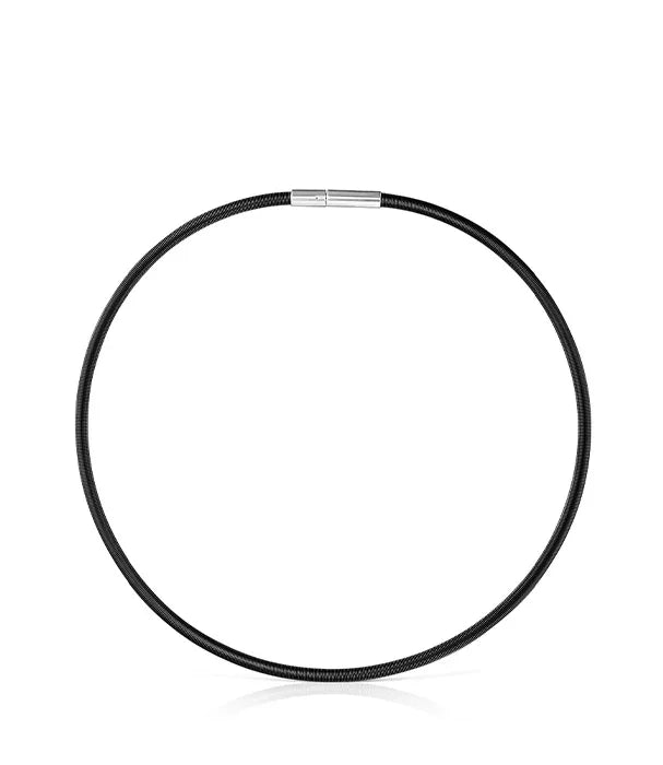 שרשרת שחורה דקה עם סוגר כסף בחזית, תכשיטים יוקרתיים של CHOZEN