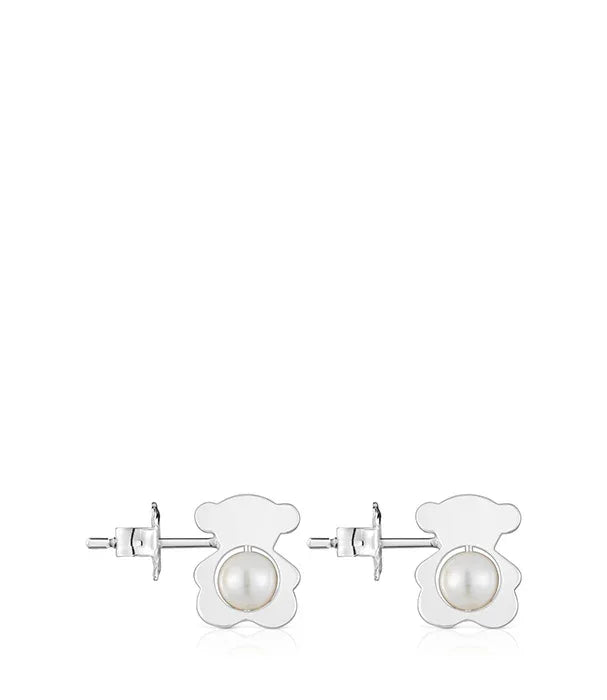 עגילי כסף בעיצוב דובון עם פנינה, תכשיטי CHOZEN, קולקציית מותגים מובילים