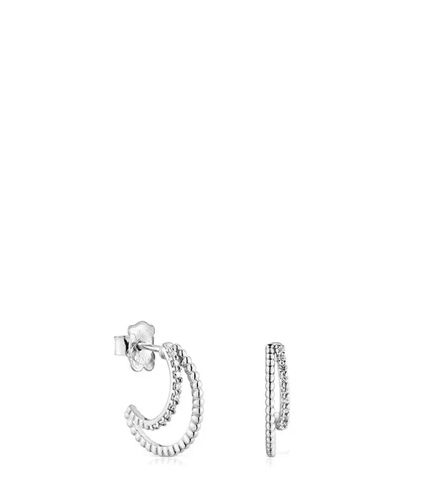 עגילי חישוק כסף מעוצבים, תכשיטים לנשים CHOZEN, צילום על רקע לבן