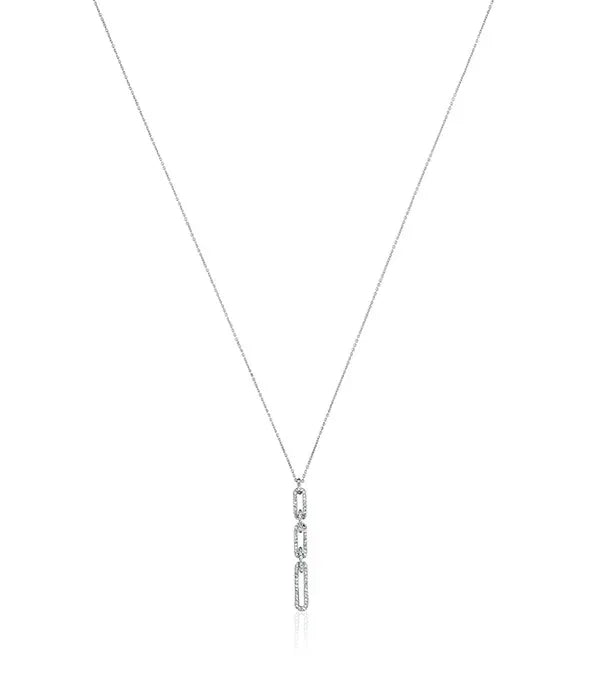 שרשרת כסף דקה עם תליון של שלוש חוליות, תכשיט יוקרתי CHOZEN