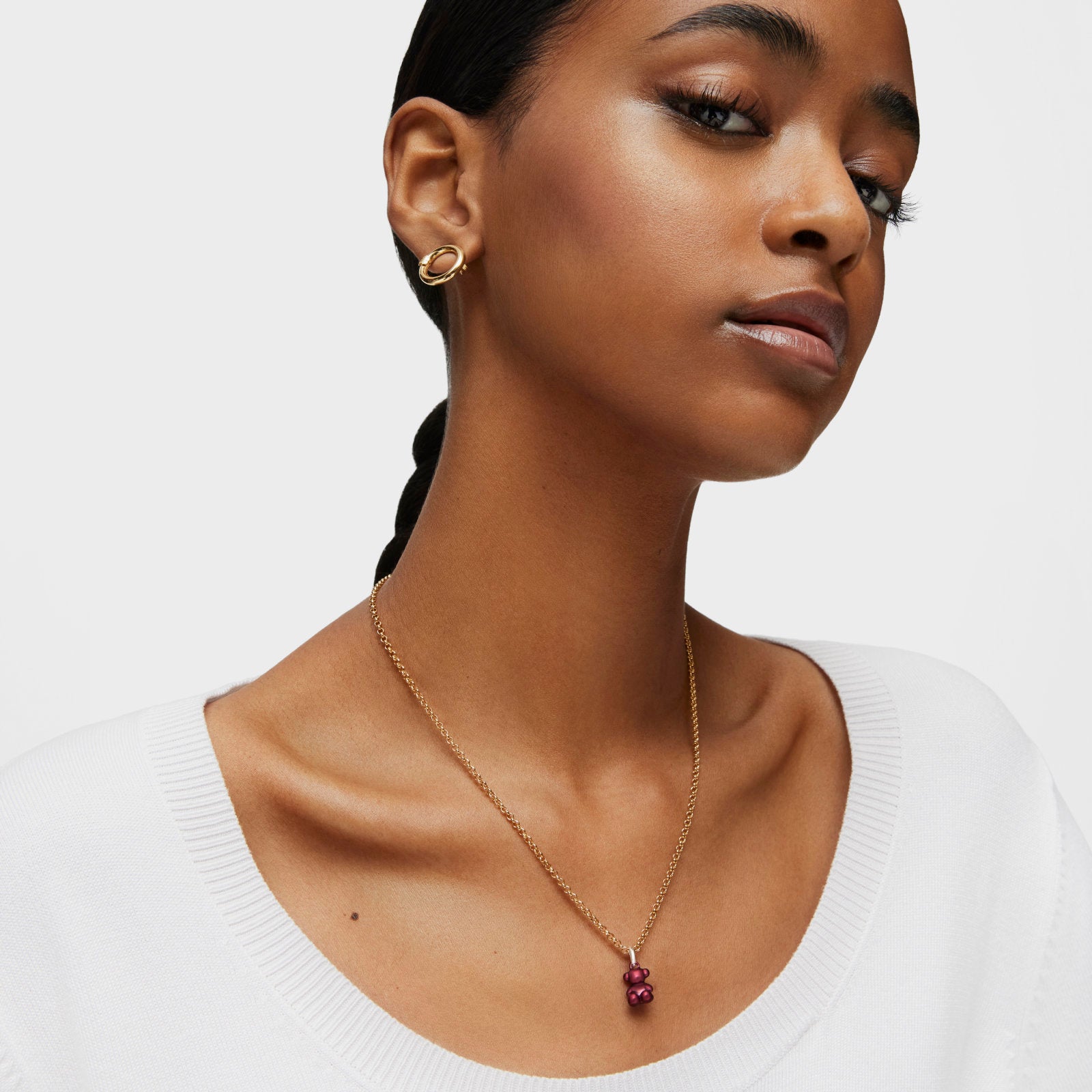 טואוס תליון דובי בצבע אדום Bold Bear מפלדה