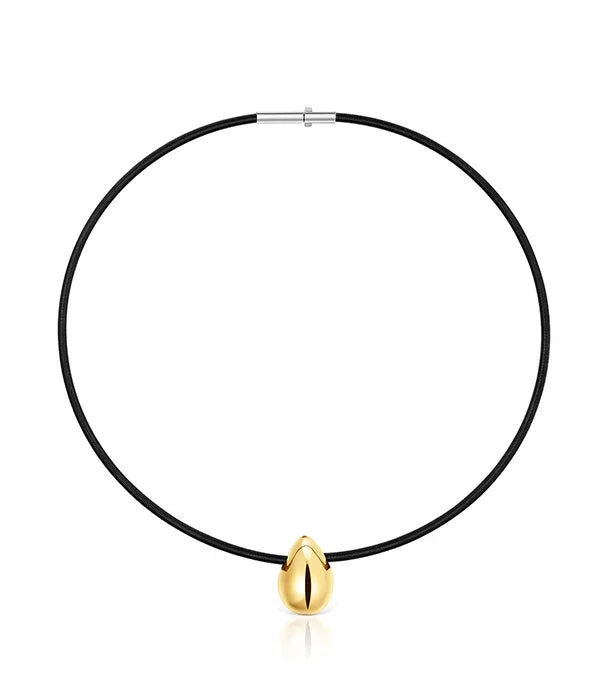 שרשרת שחורה עם תליון זהב מעוצב, תכשיטי CHOZEN, קבוצה אלפא, מותגים מובילים