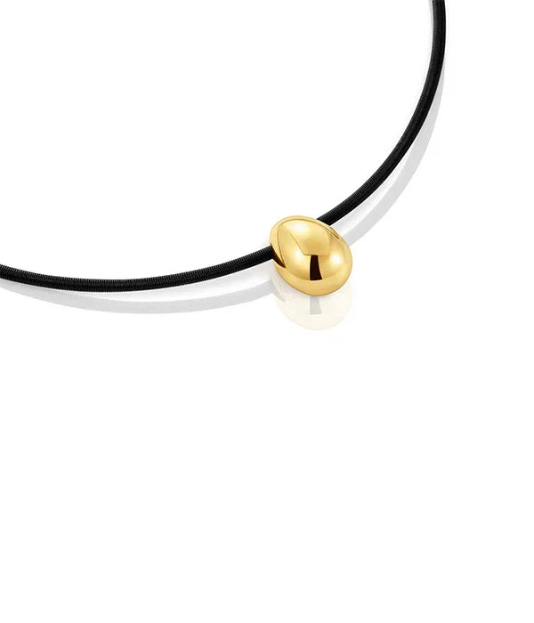 שרשרת גורמט שחורה עם תליון זהב מעוצב משובח, תכשיטים יוקרתיים CHOZEN