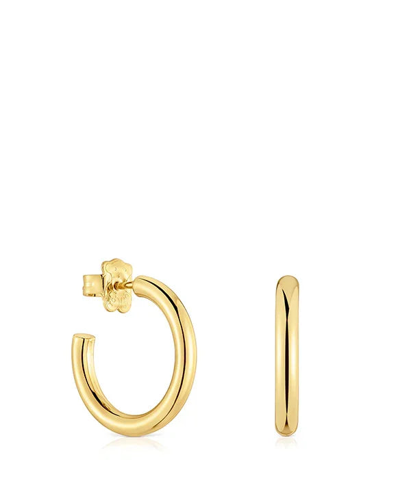 עגילי חישוק זהב מבריקים, עיצוב קלאסי, מוצר מבית CHOZEN, קבוצת אלפא